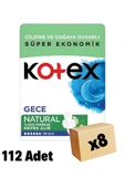 KOTEX Natural Gece Hijyenik Ped 14'lü 8 Adet - 1