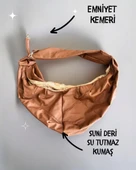 Kedi Taşıma Çantası Kahverengi Suni Deri Su Tutmaz Kumaş - 1