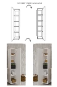 Banyo Dolabı Mutfak Ofis Çalışma Dosya Dolabı Tek Kapaklı 5 Bölmeli Çok Amaçlı Dolap - 4