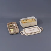 Aryıldız Bento Dikdörtgen Lunch Box Yemek Termosu Bej 1000 ml - 1