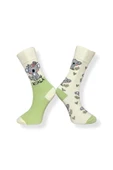 Tekli Unisex Koala Desenli Beyaz Renkli Esnek Nem Alabilen Pamuklu Çorap - 2