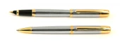 SteelPen Serra 800-4 Tükenmez + Dolma Kalem Krom Altın - 3