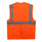 Mühendis Tipi İkaz Yeleği Cepli Fosforlu Turuncu Güvenlik Yelek thumbnail 3