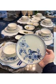 Onedekor  31 Parça Modern Mavi Kuş Yemek Takımı Gold - 1