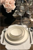 decovien  Bone Porselen Silver 6 Kişilik Yemek Takımı 24 Parça Aym115 - 2