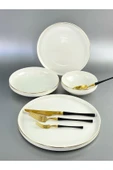 Pink&More  Modern Gold 48 Parça Lüx Porselen Yemek Tk 12 Kişilik - 1