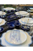 Onedekor  32 Parça Modern Blue Wind Gold Kahvaltı Takımı - 3