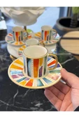 Onedekor  6'lı Royal Pastel Lüks Kahve Fincanı - 1