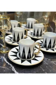Onedekor  6'lı Taj Black Lüks Kahve Fincanı - 1