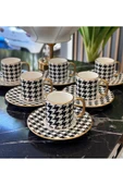 Onedekor  6'lı Royal Black Kazayağı Kahve Fincanı - 2