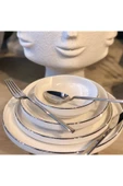 decovien  Bone Porselen Silver 6 Kişilik Yemek Takımı 24 Parça Aym115 - 1