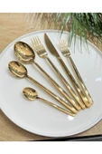 Onedekor  36 Parça Allegra Çatal Kaşık Bıçak Çkb Seti Titanyum Gold 4mm - 1