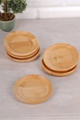 çerçi  Bambu Yuvarlak Çay Tabak 6lı - 1