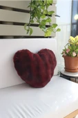 Kalp Şekilli Sevgililer Gününe Özel Love Peluş Bubble Dekoratif Yastık, 2 Adet Kırlent Kılıfı - 3