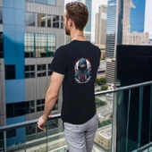 Ninja T-shirt %100 Pamuklu Siyah Penye Basic Erkek Tişört thumbnail 3