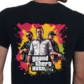 GTA T-shirt %100 Pamuklu Siyah Penye Basic Erkek Tişört thumbnail 1