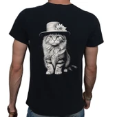 Black-White T-shirt %100 Pamuklu Siyah Penye Basic Erkek Tişört thumbnail 2