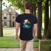 Island T-shirt %100 Pamuklu Siyah Penye Basic Erkek Tişört thumbnail 4