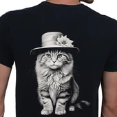 Black-White T-shirt %100 Pamuklu Siyah Penye Basic Erkek Tişört thumbnail 1