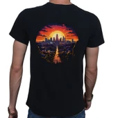 City T-shirt %100 Pamuklu Siyah Penye Basic Erkek Tişört thumbnail 2
