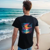 Tropical T-shirt %100 Pamuklu Siyah Penye Basic Erkek Tişört thumbnail 3