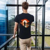 Man On Island T-shirt %100 Pamuklu Siyah Penye Basic Erkek Tişört thumbnail 4