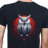 Owl T-shirt %100 Pamuklu Siyah Penye Basic Erkek Tişört thumbnail 1
