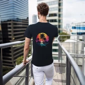 Hawaii T-shirt %100 Pamuklu Siyah Penye Basic Erkek Tişört thumbnail 3