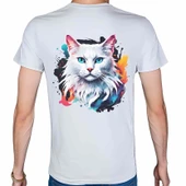 Splash Animal T-shirt %100 Pamuklu Beyaz Penye Basic Erkek Tişört thumbnail 3