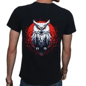 Owl T-shirt %100 Pamuklu Siyah Penye Basic Erkek Tişört thumbnail 3