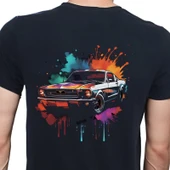 Splash Car T-shirt %100 Pamuklu Siyah Penye Basic Erkek Tişört thumbnail 1