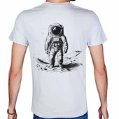 Astronaut T-shirt %100 Pamuklu Beyaz Penye Basic Erkek Tişört thumbnail 3