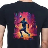 Neon Spor T-shirt %100 Pamuklu Siyah Penye Basic Erkek Tişört thumbnail 1