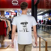 Black-White T-shirt %100 Pamuklu Beyaz Penye Basic Erkek Tişört thumbnail 3