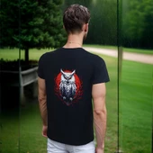 Owl T-shirt %100 Pamuklu Siyah Penye Basic Erkek Tişört thumbnail 5