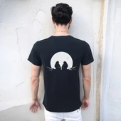 Man On The Moon T-shirt %100 Pamuklu Siyah Penye Basic Erkek Tişört thumbnail 5