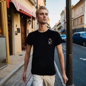 Elip Guitar T-shirt %100 Pamuklu Siyah Penye Basic Erkek Tişört thumbnail 3