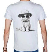 Black-White T-shirt %100 Pamuklu Beyaz Penye Basic Erkek Tişört thumbnail 2