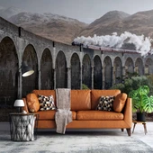 Köprü ve Lokomotif Manzaralı Duvar Kağıdı thumbnail 1