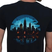 City T-shirt %100 Pamuklu Siyah Penye Basic Erkek Tişört thumbnail 1