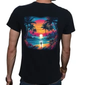 Tropical T-shirt %100 Pamuklu Siyah Penye Basic Erkek Tişört thumbnail 2