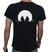 Man On The Moon T-shirt %100 Pamuklu Siyah Penye Basic Erkek Tişört thumbnail 3