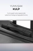 Polo&Sky Spring Model Siyah Renk 2'li Valiz Seti Kabin + Orta thumbnail 5