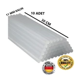 Jütburada 10 Adet Çubuk Silikon Çekme Eritme Şeffaf Mum Yapıştırıcı - 1