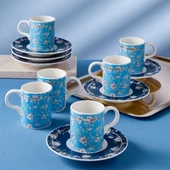 GÜRAL PORSELEN Camelia 12 Parça 6 Kişilik Kahve  Fincan Takımı 67071 - 2