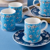 GÜRAL PORSELEN Camelia 12 Parça 6 Kişilik Kahve  Fincan Takımı 67071 - 1