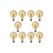 Edison G95 Flamanlı Rustik 6W Led Ampul 10lu Dekoratif Vintage Aydınlatma Amber Rengi - 1