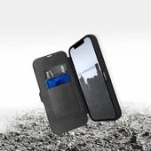 Apple iPhone 13 Kılıf Vegan Deri Tasarımlı Şeffaf Arka Yüzey Kartlıklı Raptic Urban Folio Serisi Kapak - 4