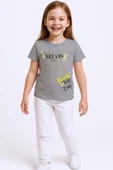 KIZ ÇOCUK TSHİRT PİSTACHİO BASKILI BİSİKLET YAKA E2 thumbnail 10