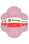 5 Adet Kristal Çift Katlı El Örgü Lif İpi Bebe Pembe K788 - 1